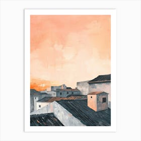 Mexico City Rooftops Morning Skyline 3 Art Print