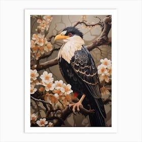 Dark And Moody Botanical Crested Caracara 2 Art Print