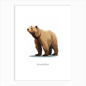 Grizzly Bear Kids Animal Poster Art Print