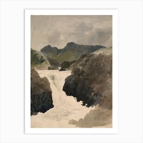 Waterfall In Iceland Art Print