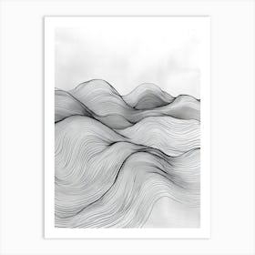 Abstract Drawing Of Waves Art Print