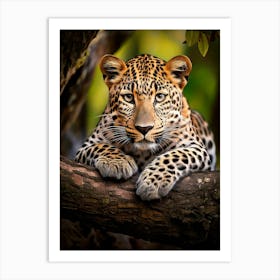 Leopard Relaxing On A Branch Art Print