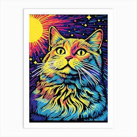 Nebula Nightwatch, Psychedelic Cats series Art Print