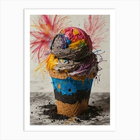 Colorful Ice Cream Cone Art Print