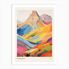 Carneddau Wales 1 Colourful Mountain Illustration Poster Art Print