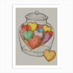 Heart Shaped Cookies Art Print