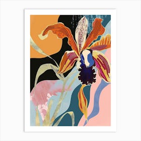 Colourful Flower Illustration Orchid 3 Art Print