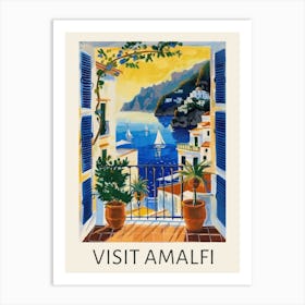 Visit Amalfi Coast Travel Poster Art Print