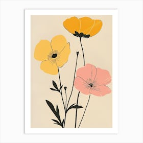 Lima Flower Market Boho Minimalist Style Art Print