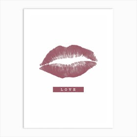 Lips Purple Love Art Print