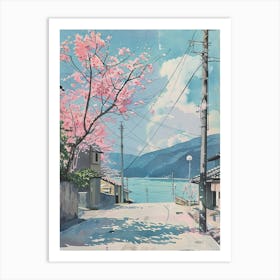 Beppu Japan 2 Retro Illustration Art Print