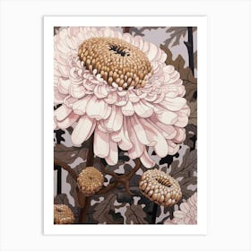 Flower Illustration Chrysanthemum 2 Art Print