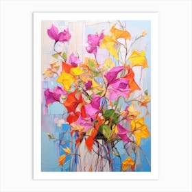 Abstract Flower Painting Bougainvillea 1 Art Print