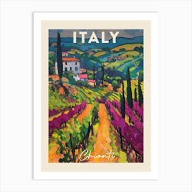 Chianti Italy 3 Fauvist Painting  Travel Poster Art Print