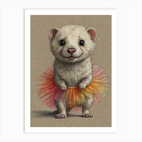 Ferret In Tutu 2 Art Print