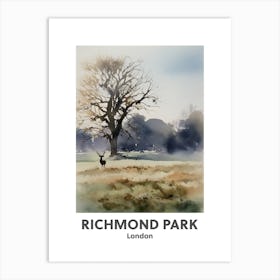 Richmond Park, London 3 Watercolour Travel Poster Art Print
