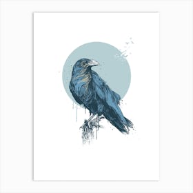Blue Crow Art Print