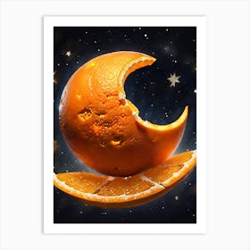 Moon Shaped Orange (1) Art Print