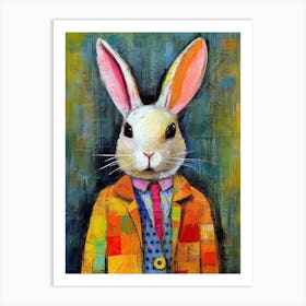 Cute Rabbit In A Suit 3 Art Print