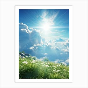 Capturing A Summers Day Where The Azure Sky Laden With Fluffy Clouds Shines Brilliantly Under The (4) Art Print