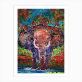 Elephant By The River 1 Art Print