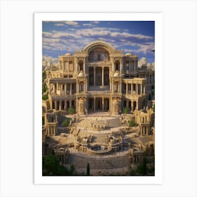 Aspendos Theater Pixel Art 2 Art Print