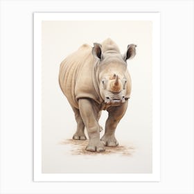 Detailed Rhino Illustration 4 Art Print