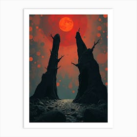 Two Trees In The Forest Art Print