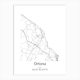 Ortona,Italy Minimalist Map Art Print