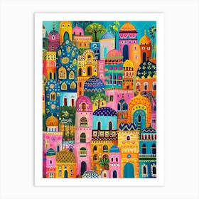 Kitsch Colourful Mumbai Cityscape 1 Art Print