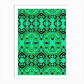 Abstract Green Pattern 1 Art Print