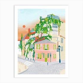 Montmartre , France, Paris, Travel Art, Sunset  Art Print