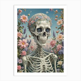 Floral Skeleton no2 Art Print