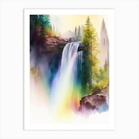 Rainbow Falls, United States Water Colour  (1) Art Print