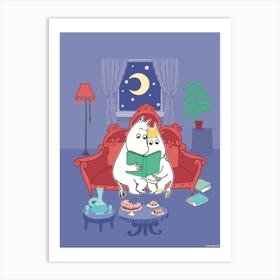 The Moomin Collection Moominpapa And Snorkmaiden Art Print