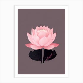 A Pink Lotus In Minimalist Style Vertical Composition 21 Art Print