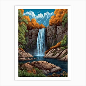 Waterfall In The Forest 2 Art Print