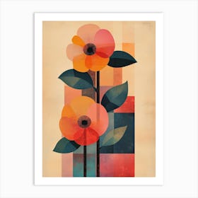 Flowers In A Square Art Print