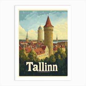 Aihrgdesign A Classic 1960s Travel Poster For Tallinn 1 Art Print