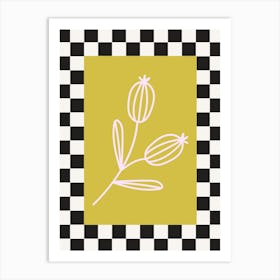 Modern Checkered Flower Poster  17 Art Print