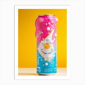 A Soft Drink Can In The Forefront Of A Cover Design Artistically Adorned With A Face At First Glanc Art Print