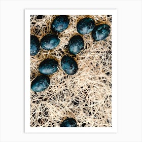 Easter Eggs On Hay Art Print