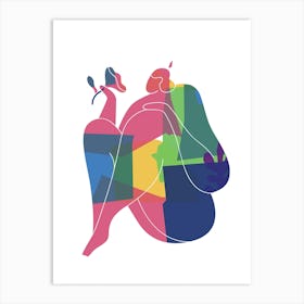 Woman Curves Colour 2 Art Print