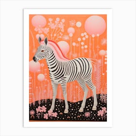 Orange Zebra Calf Art Print