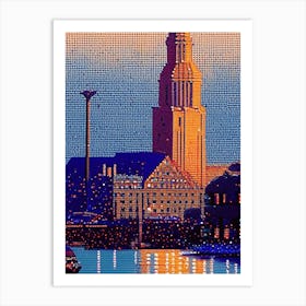 Louisville, City Us  Pointillism Art Print