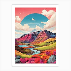 Ben Vorlich Scotland Colourful Mountain Illustration 1 Art Print