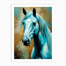 Blue Horse Art Print