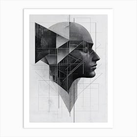 Abstract Portrait Of A Man 6 Art Print