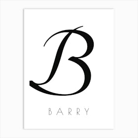 Barry Typography Name Initial Word Art Print