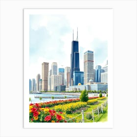 Cityscape in Bloom 1 Art Print